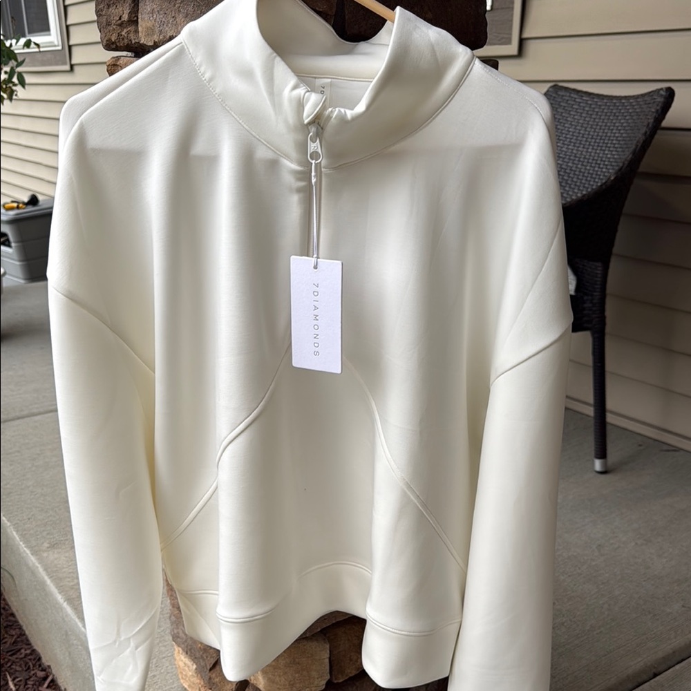 7 Diamonds Cream Quarter-Zip Pullover